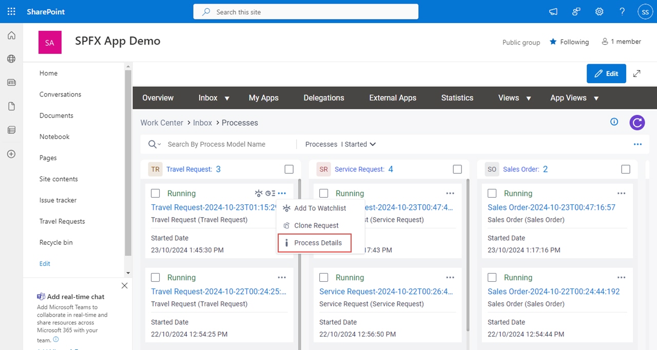 Click Process Details