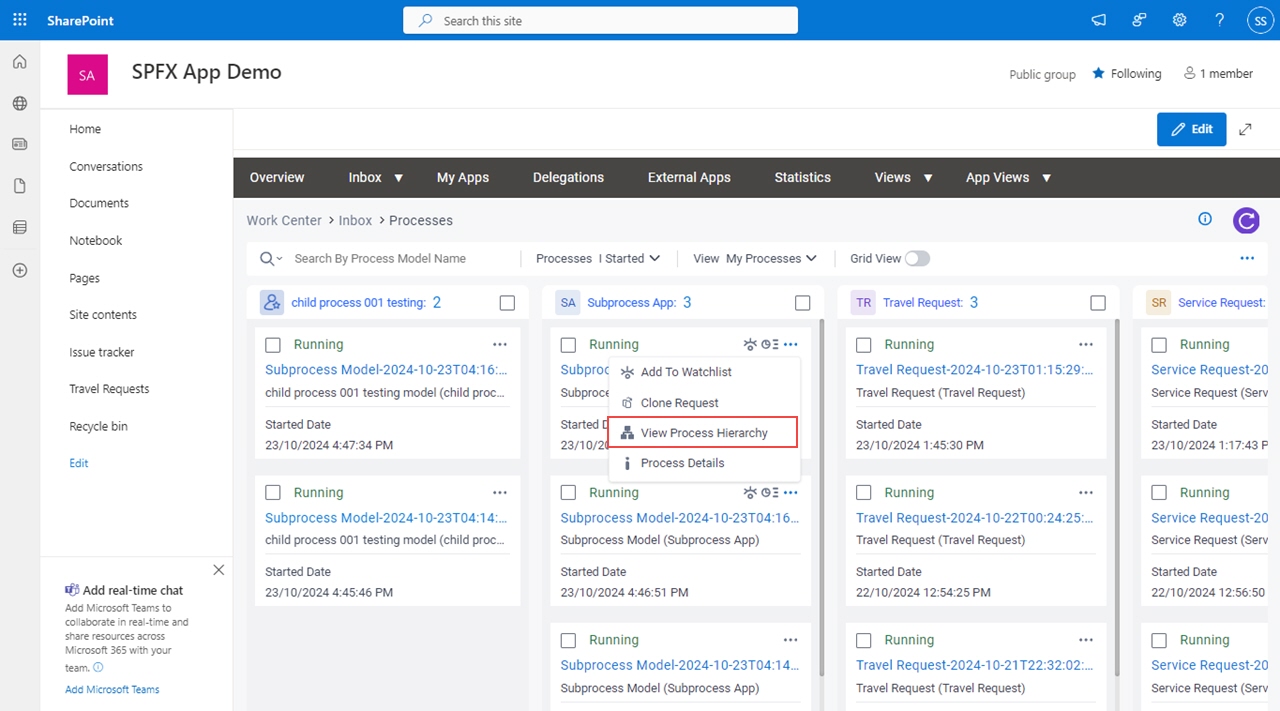 Click View Process Hierarchy