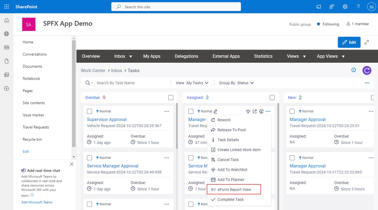 Click eForms Report View