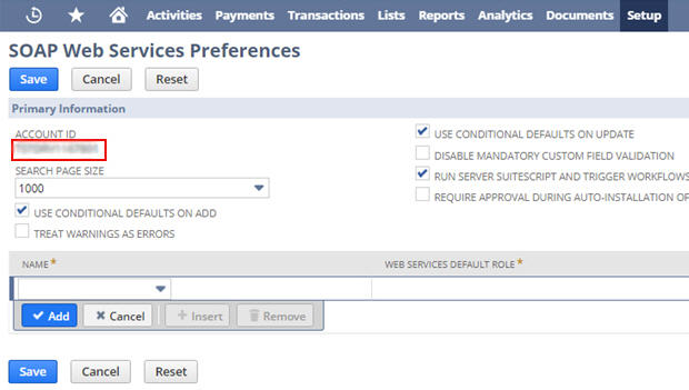 Oracle NetSuite Account ID