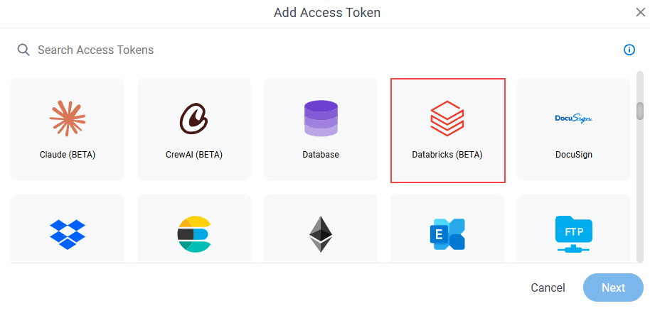 Select Databricks Access Token