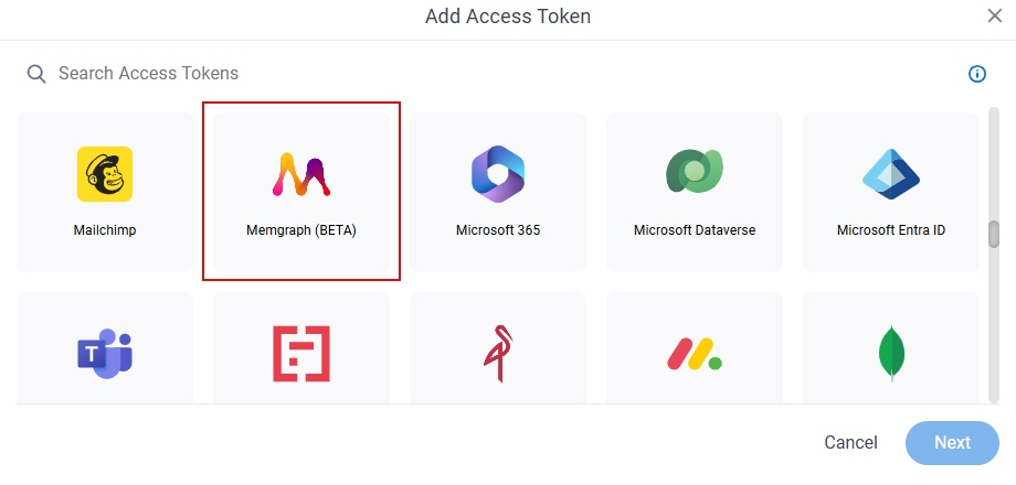 Select Memgraph Access Token