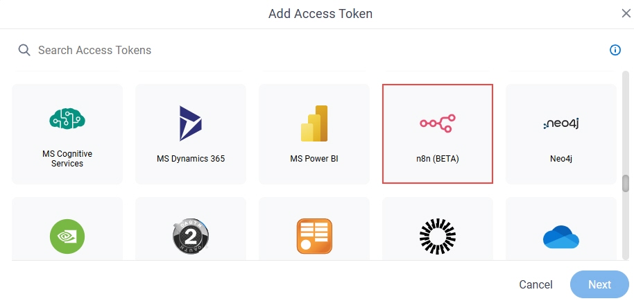 Select n8n Access Token