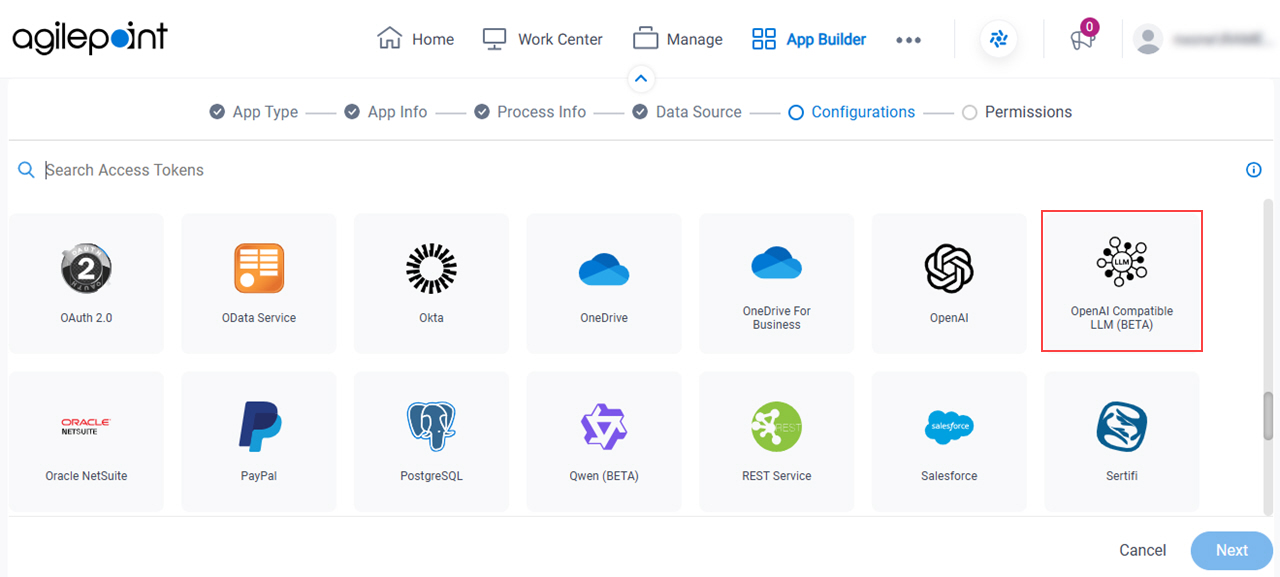 Select OpenAI Compatible LLM