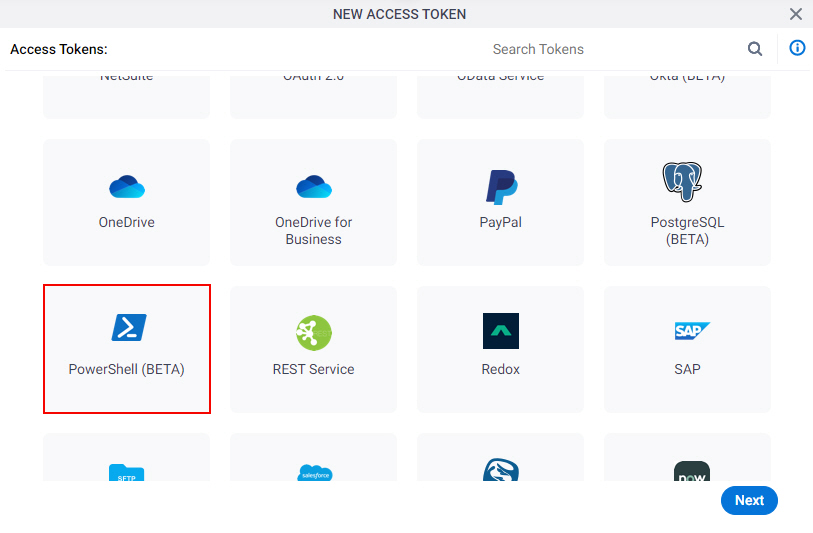 Select PowerShell App Token