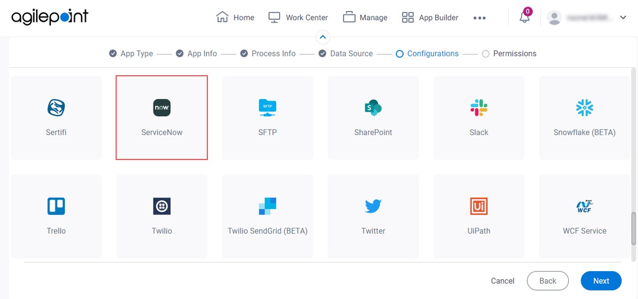 Select ServiceNow