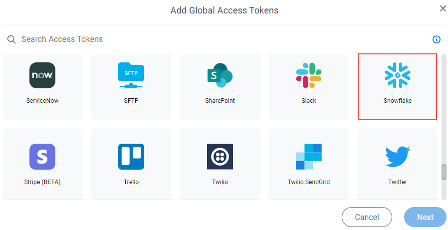 Select Snowflake Access Token
