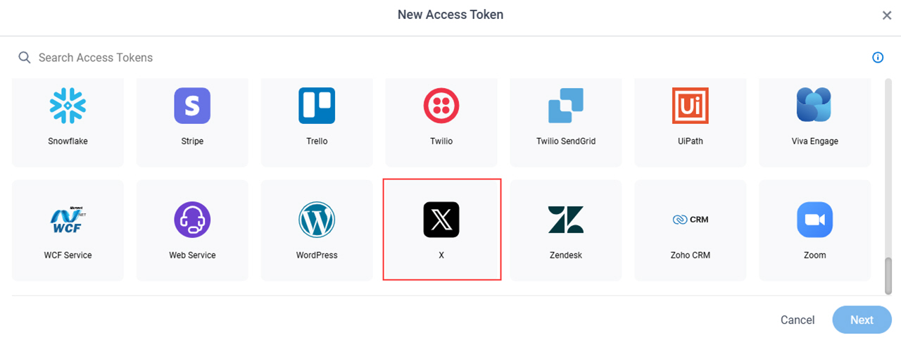 Select X App Token