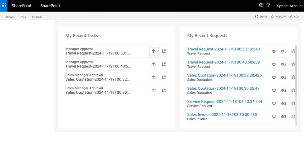 Click View Process