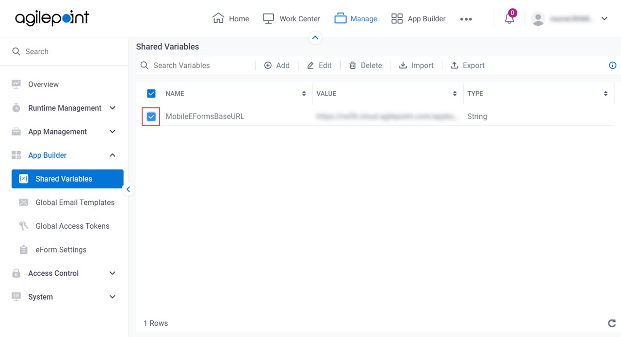 Select Shared Variables