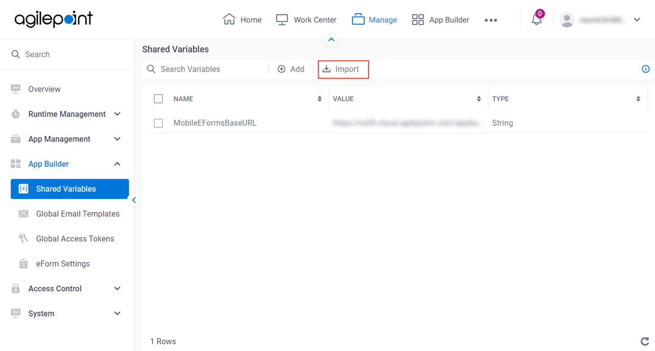 Click Import