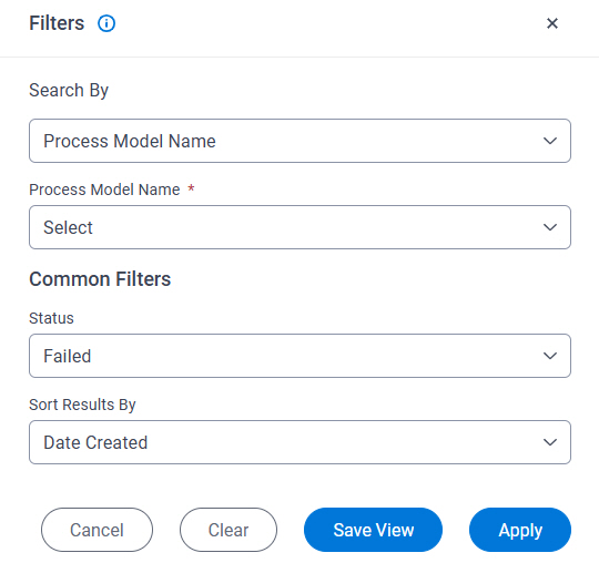 Filters screen