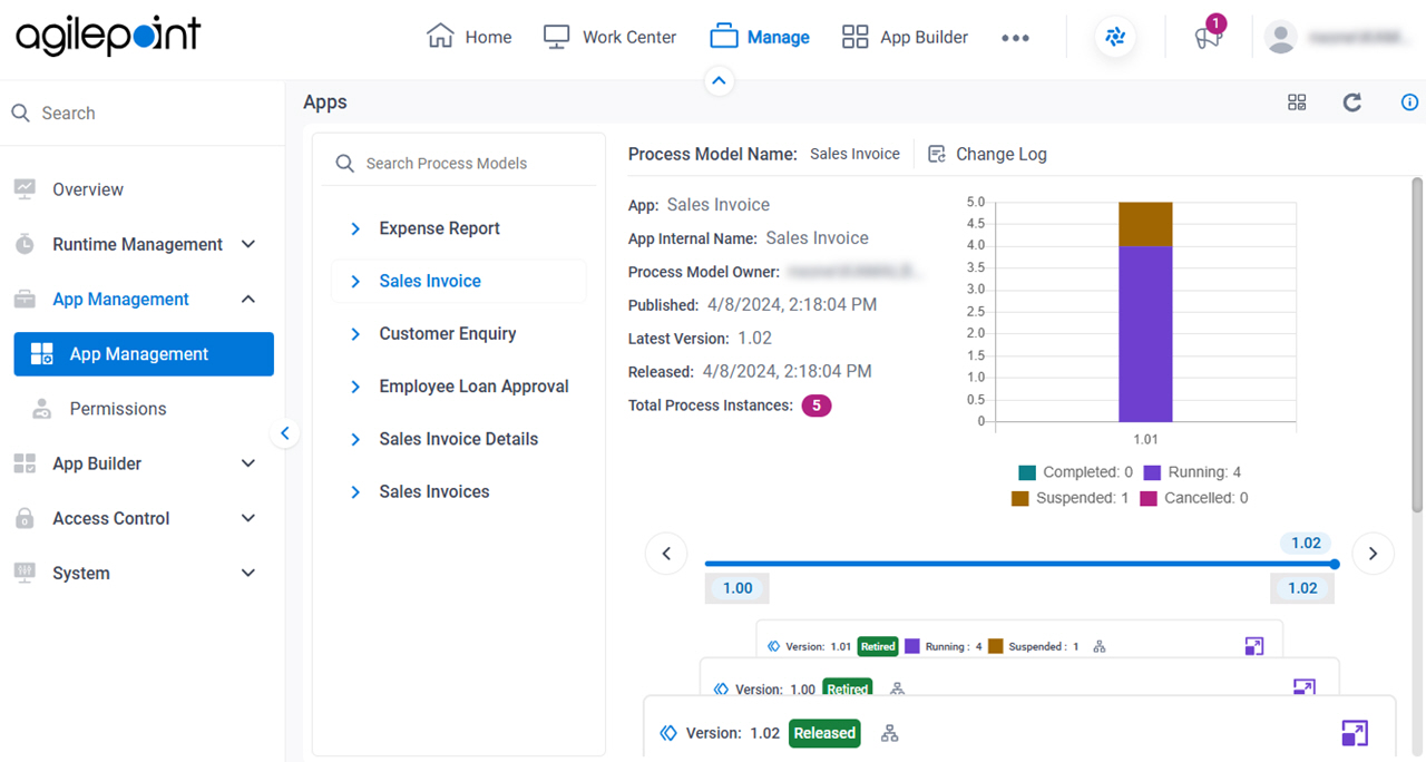 App Management screen