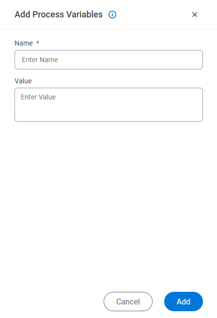 Add Process Variables screen