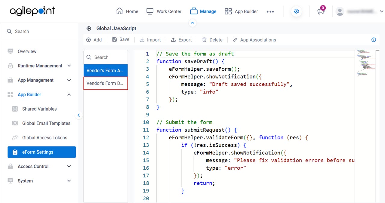 Select Global JavaScript