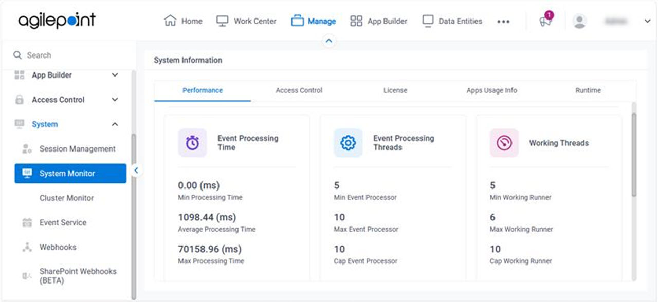 System Information Performance tab