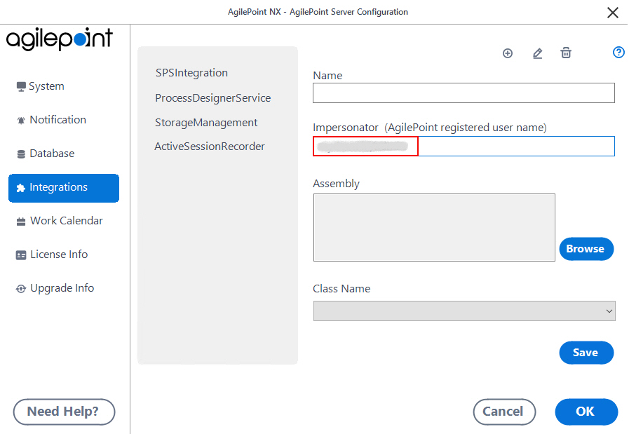 Enter Impersonator Field