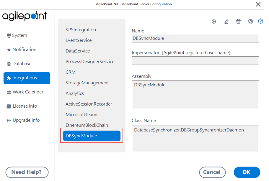 Select DBSync Module