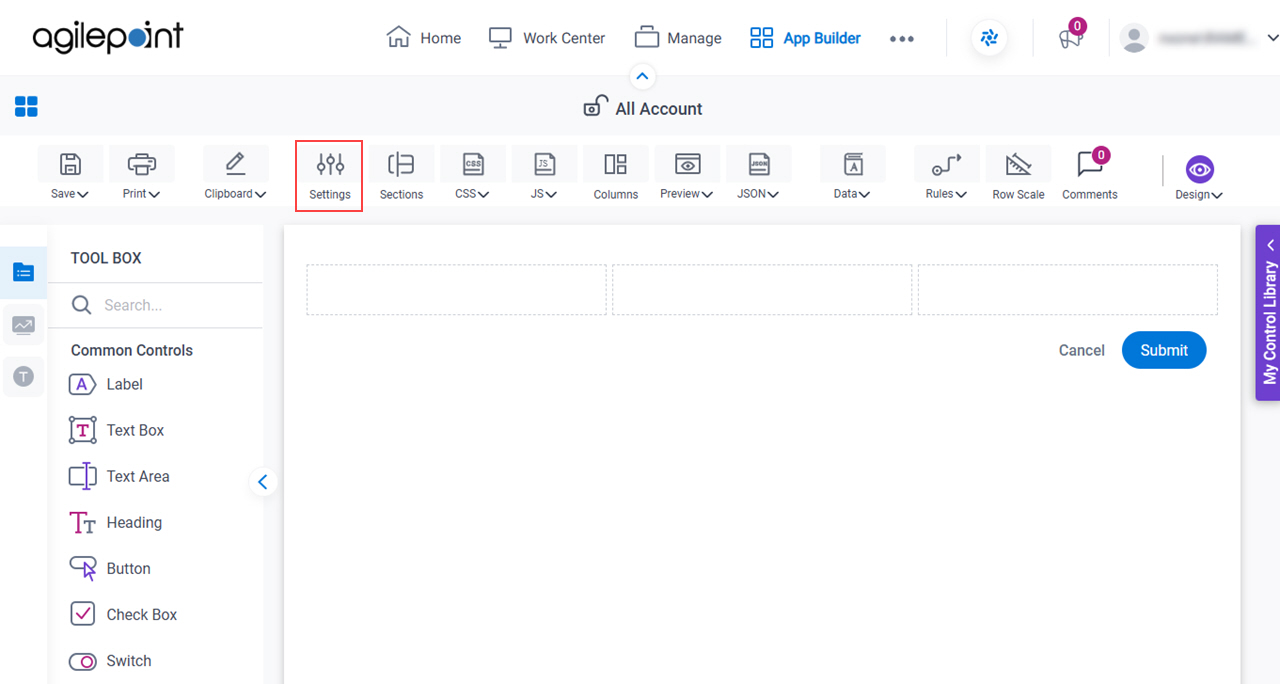 Click Form Settings