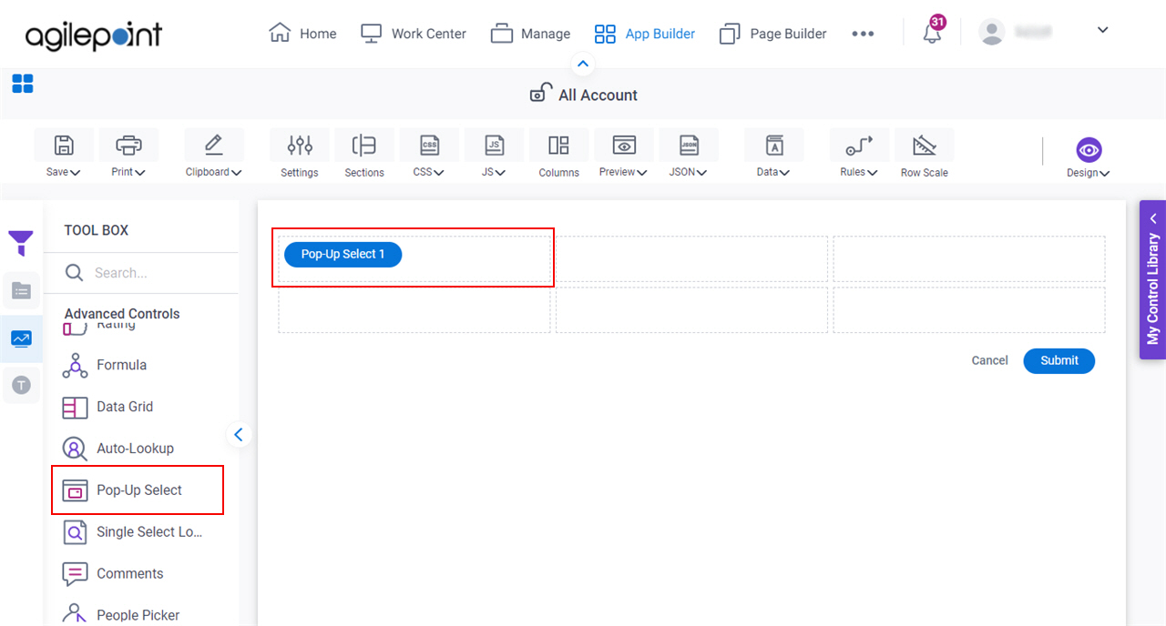 Pop Up Select Form Control