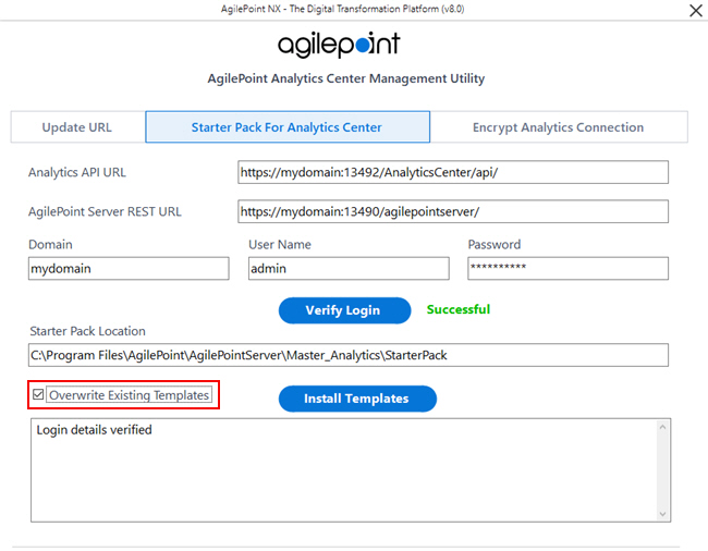 Click Overwrite Existing Templates