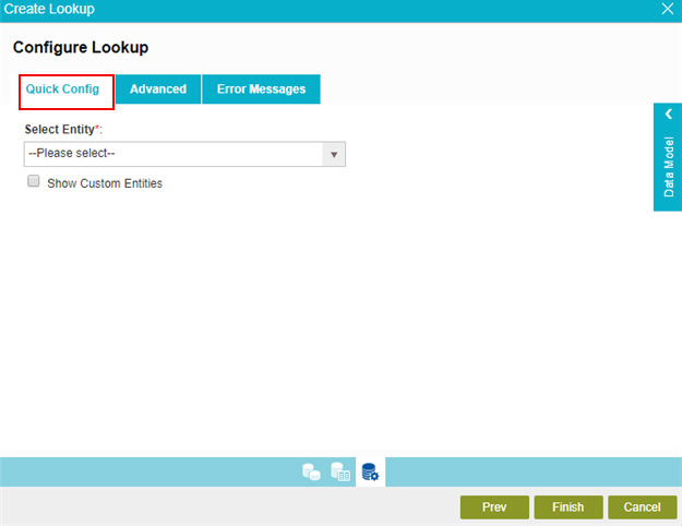 Configure Lookup Quick Config tab