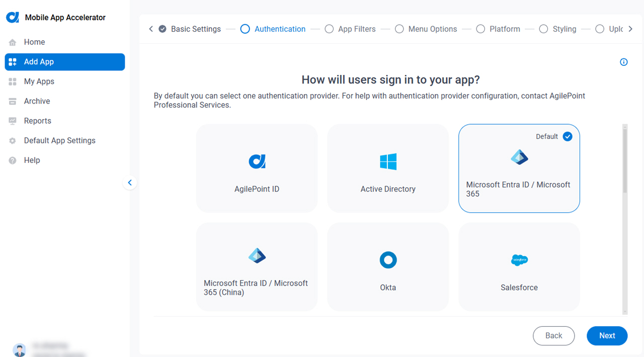 How will users sign in to your app screen