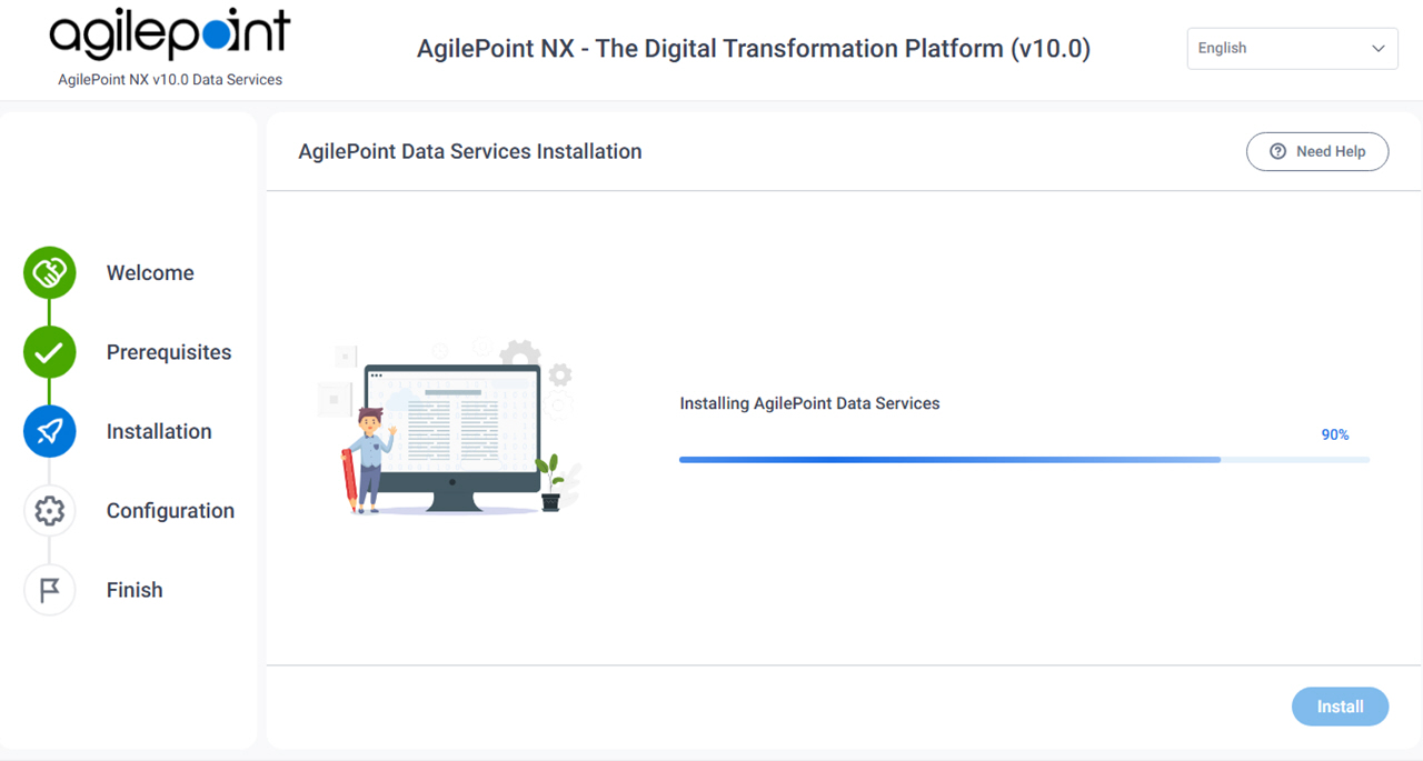 AgilePoint Data Services Installation Start screen