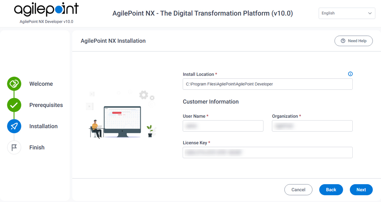 AgilePoint NX Developer Installation screen