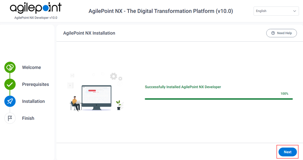 AgilePoint NX Developer Installation Completed screen