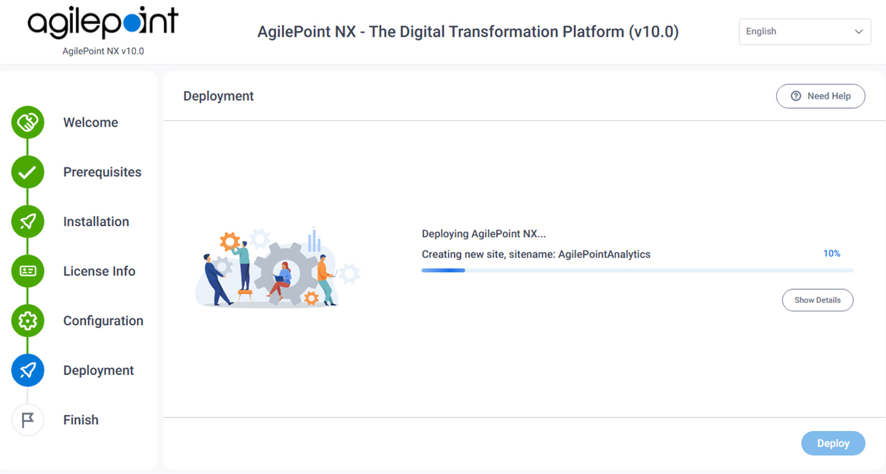 Setting Up AgilePoint Server screen