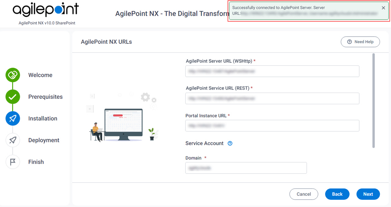SharePoint Authentication Successful Message screen