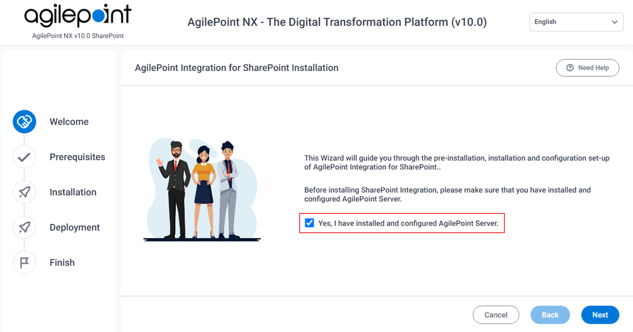 Welcome To AgilePoint Integration For SharePoint Installation screen