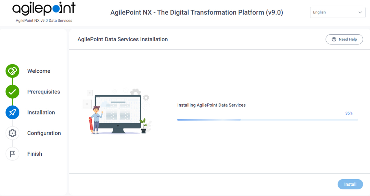 AgilePoint Data Services Installation Start screen