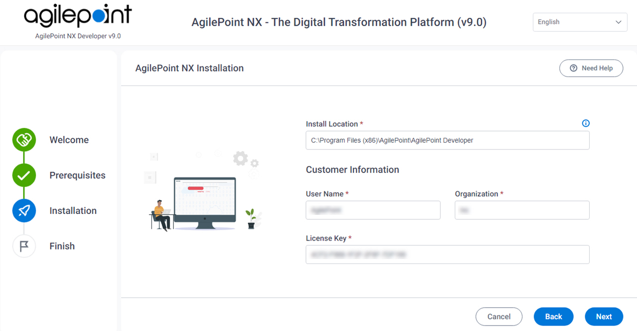 AgilePoint NX Developer Installation screen