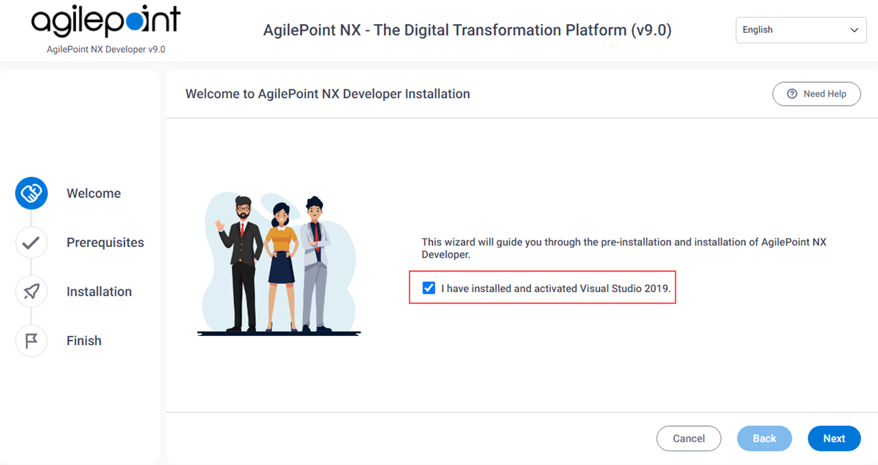 Welcome To AgilePoint NX Developer Installation screen
