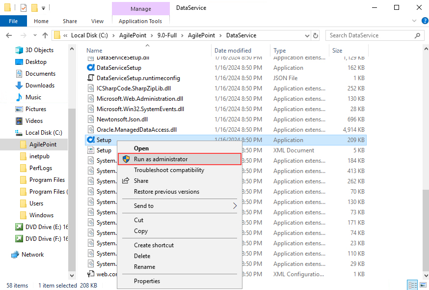 Setup dot exe file