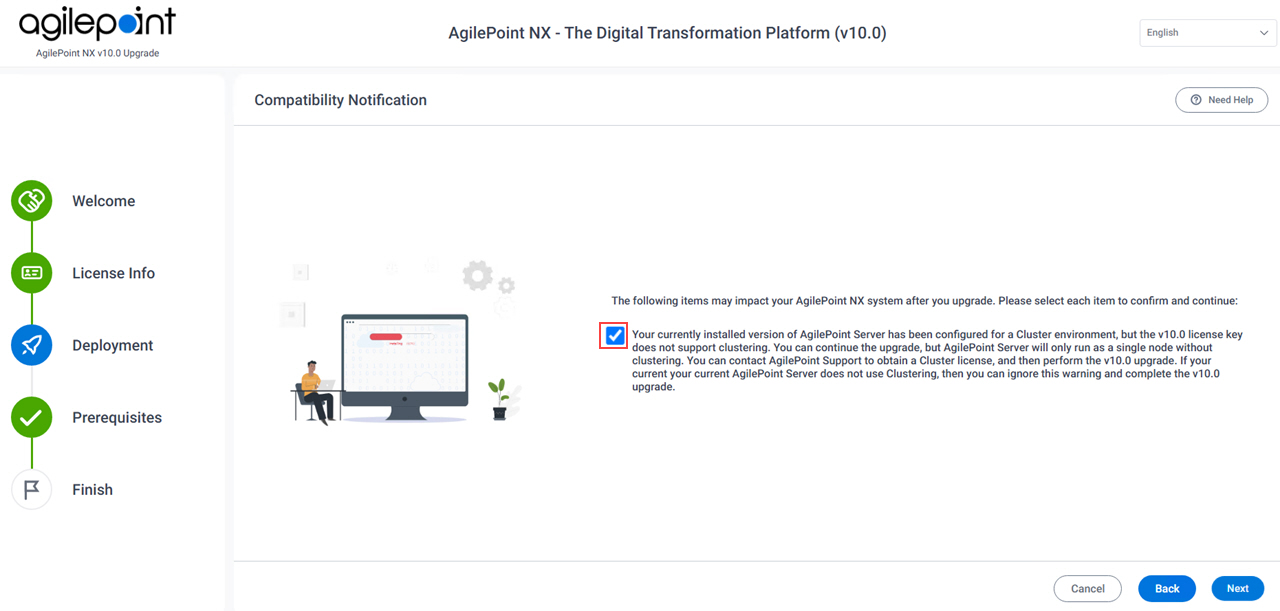 Compatibility Notification screen