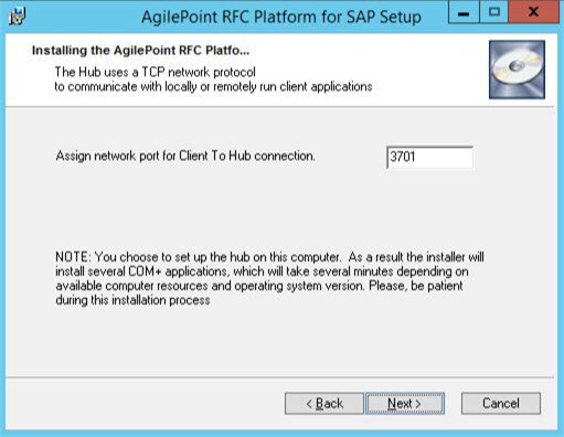 Installing The AgilePoint RFC Platform screen AgilePoint SAP Connector