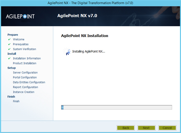 AgilePoint NX Installation Start screen