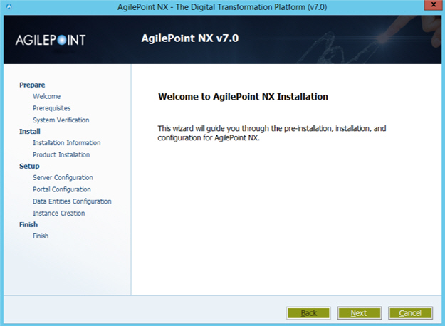 Welcome To AgilePoint Installation screen