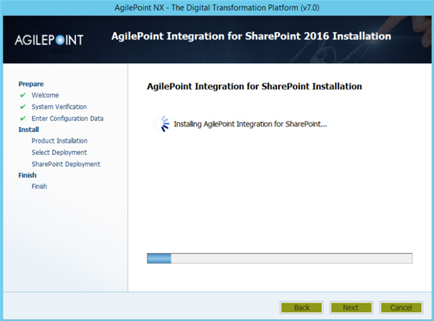 AgilePoint Integration For SharePoint Installation Start screen
