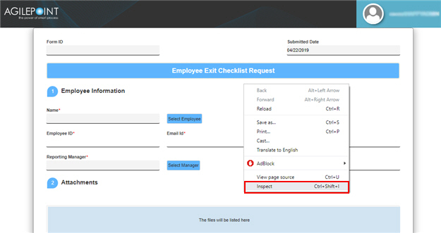 Employee Checklist Form Runtime