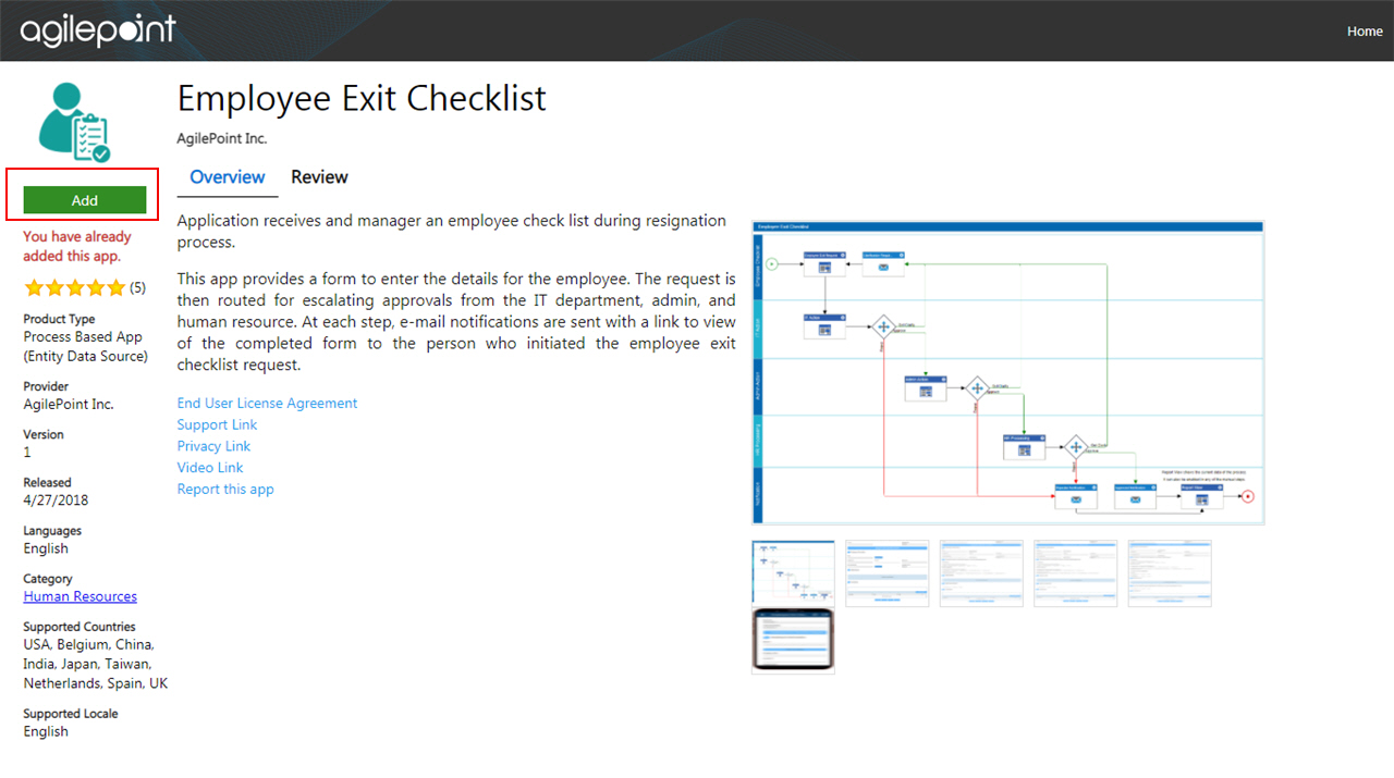 Add Employee Exit Checklist App