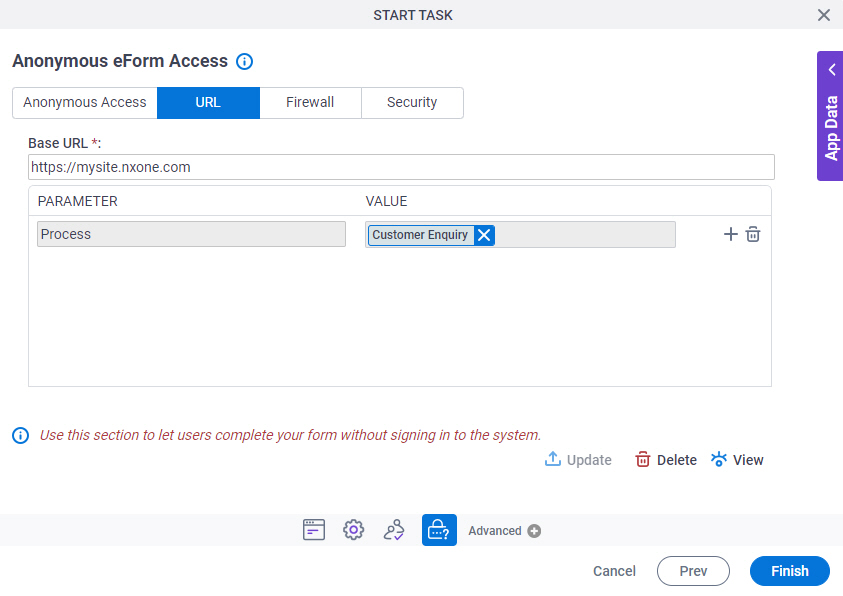 Anonymous eForm Access
