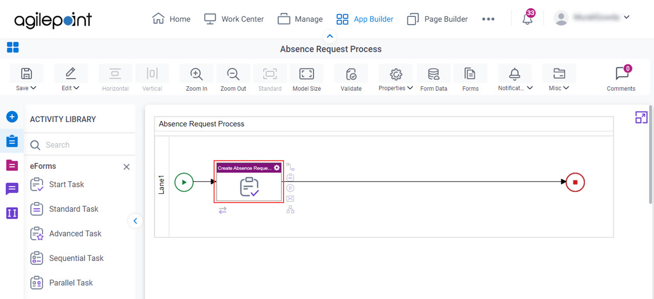 Create Absence Request Start Task