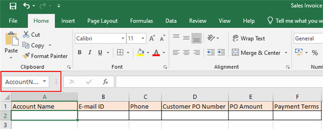 Excel Read General Configuration screen