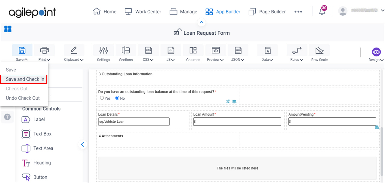 Save Loan Request Form