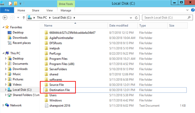 Source and Destination files