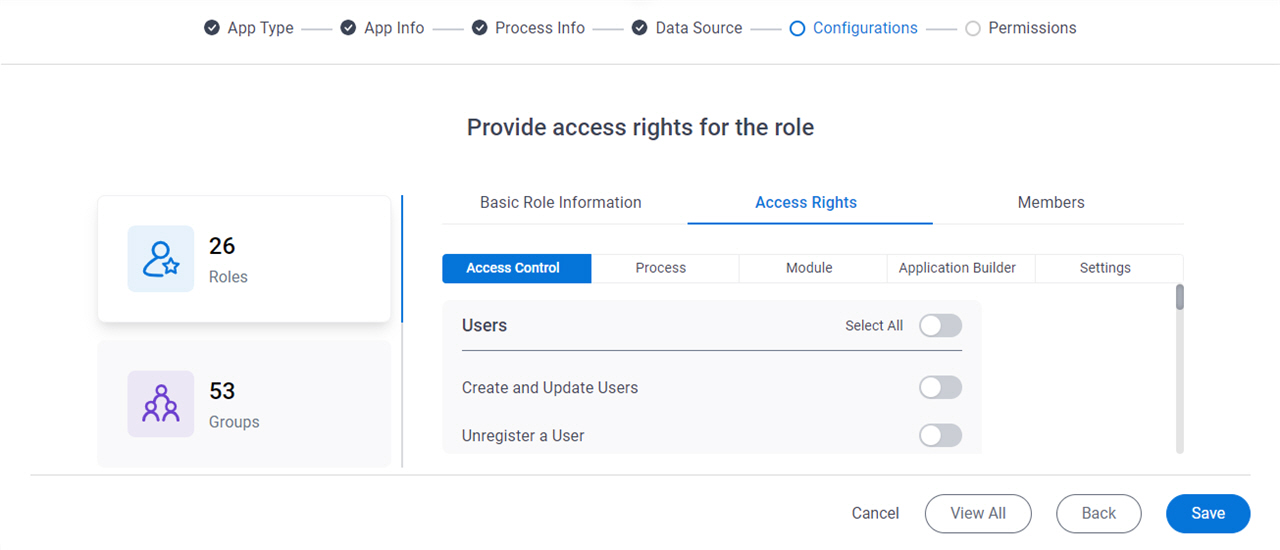 Access Rights tab